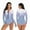 White & Blue, variant on Ablegrid Women Long Sleeve Floral Printed Zip Front One Piece Swimsuit Surfing Swimwear Bathing Suit - S, One-Piece, Rashguards