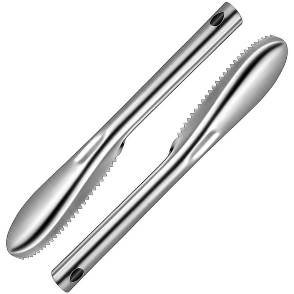2 Pieces Fish Scaler Tool Stainless Steel Fish Scaler Remover No Mess - Portable Fish Scale Remover Fish Descaler Tool - Reliable Fish Scraper Fish Cleaner Tool for Fish Scaling Cleaning