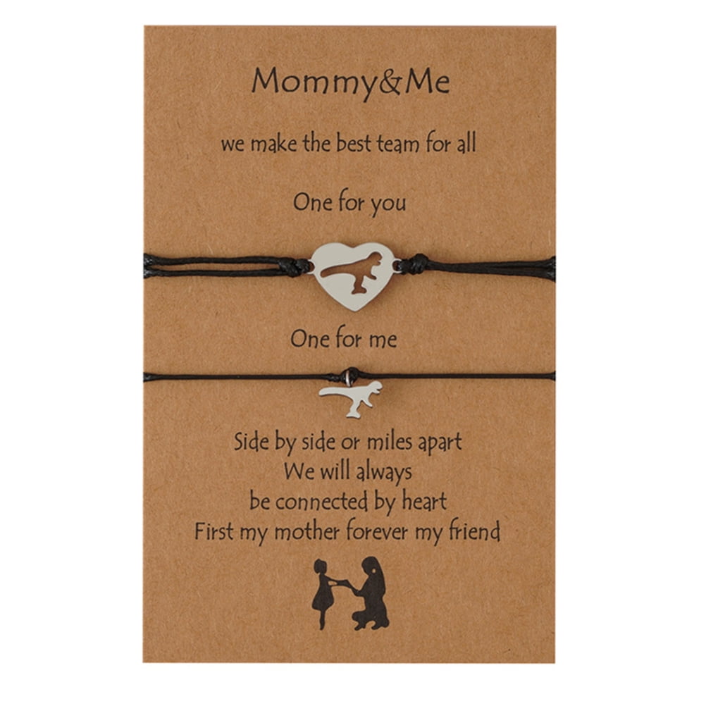 BOCHOI Braccialetti Coordinati Mamma E Figlio - Set Dinosauri - Regalo Per Ritorno A Scuola, Compleanno, Natale