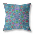 thumbnail image 4 of Amrita Sen Designs  16 x 16 in. Paisley Pattern Square Broadcloth Indoor & Outdoor Zippered Pillow - Dark Muted Blue, Pink & Green, 4 of 5