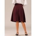 thumbnail image 4 of DARING DIVA Women's Vintage Button Decor Flared Midi Skirt XL Dark Red, 4 of 6