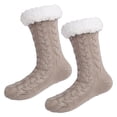 thumbnail image 4 of Milageto Winter Indoor Non Slip Thermal Socks Plush Leg Warmers Warm Thick Slipper Socks Floor Socks for Bedroom Valentine'S Day Gift Light Brown, 4 of 8