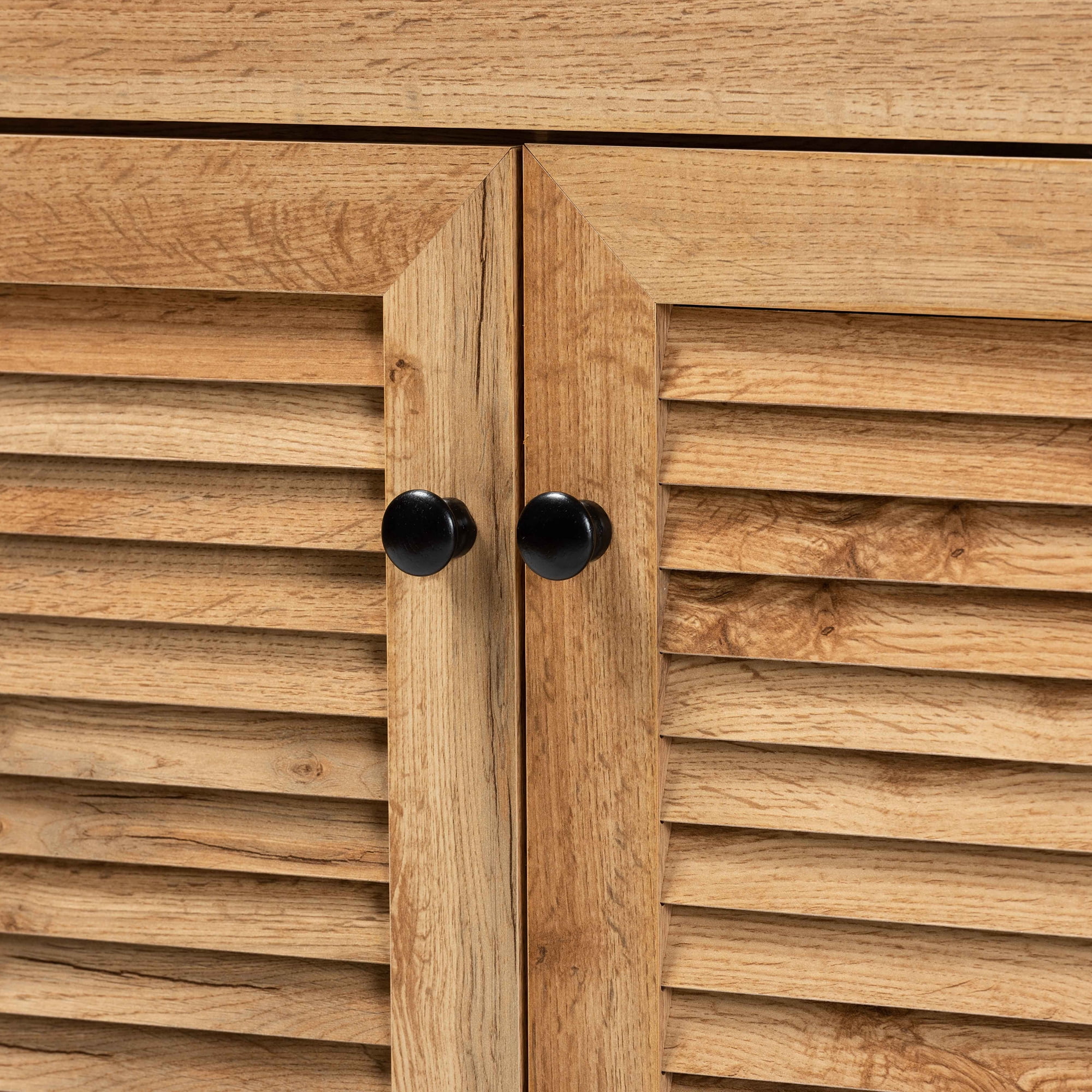 Baxton Studio Coolidge Modern and Contemporary Oak Brown Finished Wood 1-Drawer Shoe Storage Cabinet
