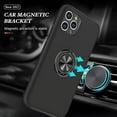 thumbnail image 3 of Entronix Heavy Duty Ring Case Designed for iPhone 11 Pro Max, Shockproof Slim Fit Kickstand, Black, 3 of 7