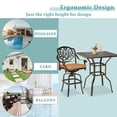 thumbnail image 7 of MEETWARM Patio Height Bar Table, 35.4" Bar Height Bistro Table, Outdoor Cast Aluminum Bistro Square High Top Dining Table with 2.2" Umbrella Hole for Garden Deck Backyard, Dark Bronze, 7 of 7