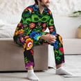 thumbnail image 7 of Picia Traditional Floral Polish Pattern Men’s Long-Sleeve Sleepwear Set - Soft 2-Piece Loungewear with Pockets, Comfy PJs for Relaxing Nights-Medium, 7 of 7