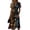 Brown, variant on Halloween Short Sleeve Dresses for Women V Neck A Line Midi Halloween Print Fashion Outfit Trick or Treat Cosplay Holiday Party