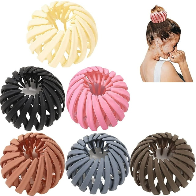Oiseaux Nid Pince à Cheveux Magique Extensible Ponytail Titulaire Pince Pince Pinces Outil de Coiffure pour les Femmes (6PCS-Multicolor)