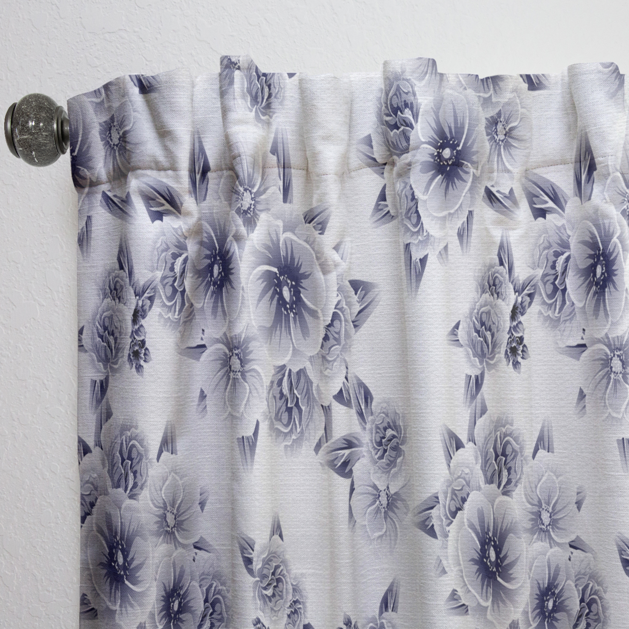 Designart 'Flower Pattern in Vintage Style' Modern & Contemporary Curtain Panel