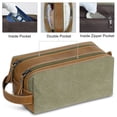 thumbnail image 5 of Mens Toiletry Travel Bag Hanging Dopp Kit Canvas Shaving Kit Toiletries Organizer for Grooming Travel Essentials, Gifts for Men & Women, Green, 5 of 8