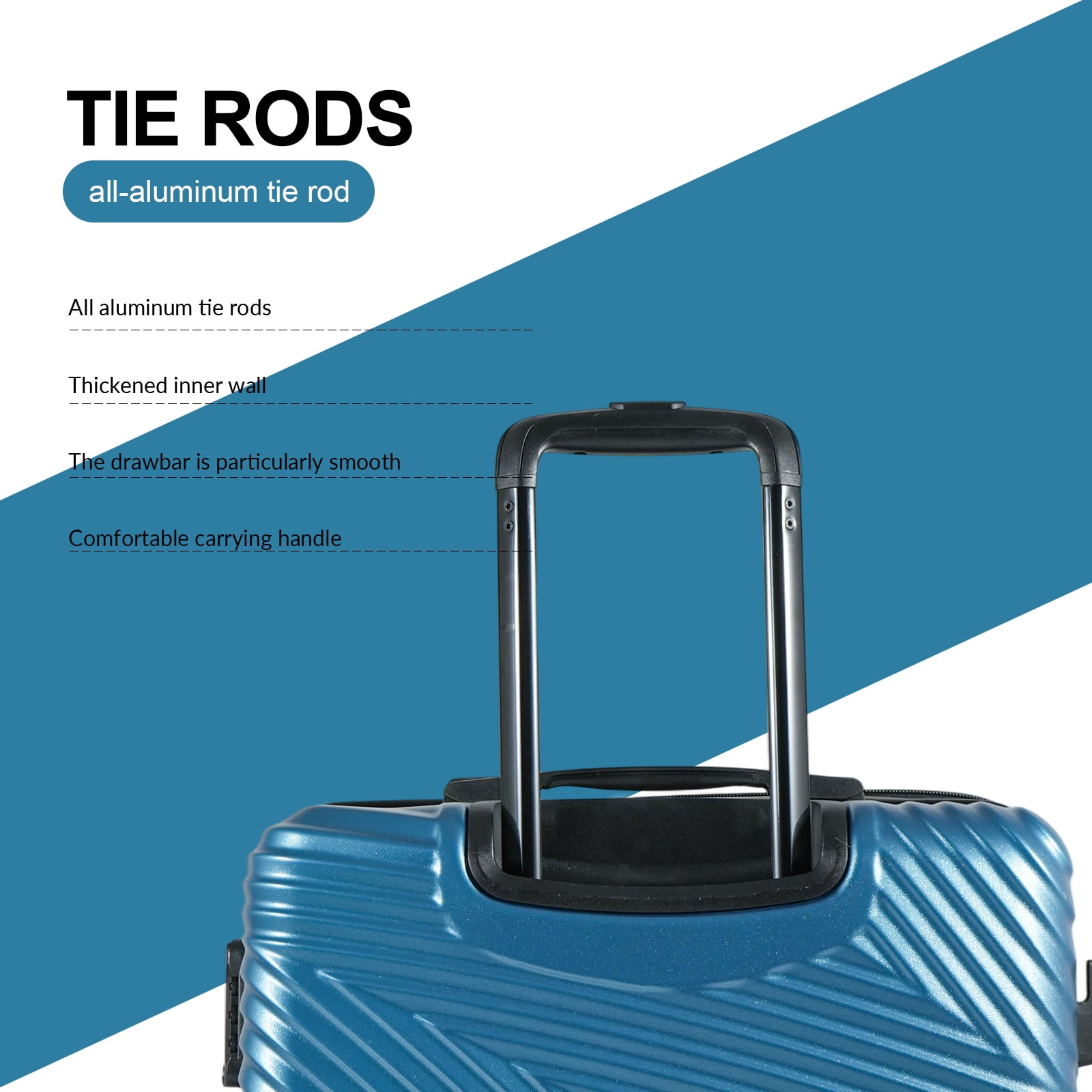 Tripcomp Luggage 3 Piece Set,Suitcase with Spinner Wheels Hardside Lightweight Luggage 20in24in28in.(Blue)