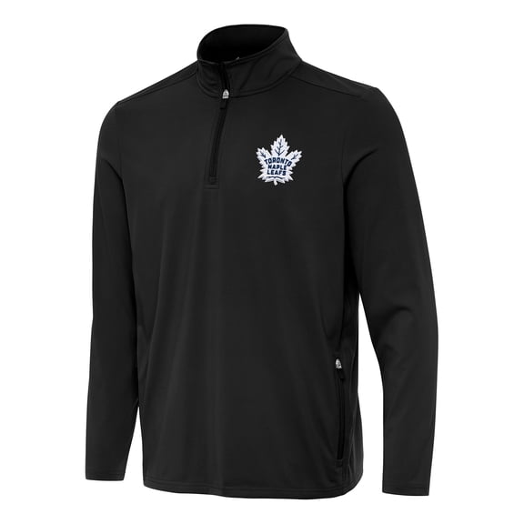 Men's Antigua  Black Toronto Maple Leafs Perilous Quarter-Zip Sweatshirt