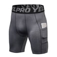 thumbnail image 2 of Paquete de 3 pantalones cortos deportivos para hombre, ropa interior de entrenamiento activo con bolsillo YEL  Pantalones cortos, 2 of 7
