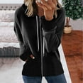 thumbnail image 2 of Women Long Sleeve Zip-Up Hoodie Jacket Color Sweatshirt Coat, 2 of 6