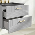 thumbnail image 3 of Sink Vanity Cabinet, Grey Gray Black, Ceramic, Wood, Modern Contemporary, Hotel Bedroom Bathroom Master Suite Guest, 3 of 9