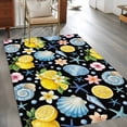 thumbnail image 3 of Summer Beach Washable Area Rugs 3'x5', Ocean Starfish Shell Coastal Conch Lemon Flowers Black Low Pile Throw Living Room Rug Non-Slip Sturdy Edge Binding Carpet for Indoor Entryway Bedside Kitchen, 3 of 9