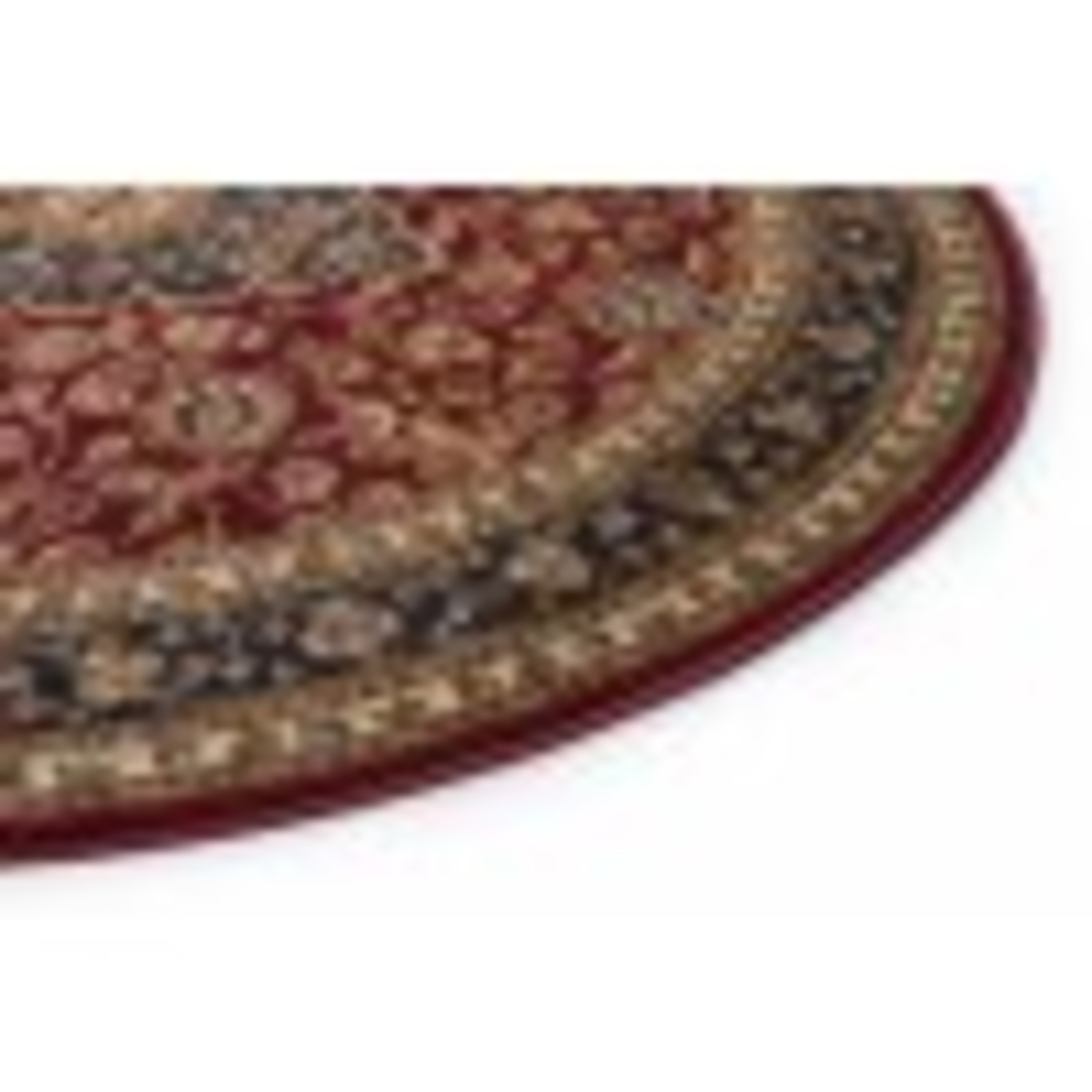 Sensation Transitional 5' x 7' Oval Red and Beige Polypropylene Indoor Area Rug
