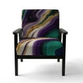thumbnail image 4 of Designart Chaise d'Appoint Moderne Rembourrée "Bold Strokes in Purple, Green, and Gold II" - Fauteuil Moderne pour Salon, 4 of 7