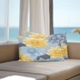 thumbnail image 4 of Outdoor Pillow Cover Yellow Blue Flowers Set of 2 Waterproof Throw Pillowcases Floral Leaf Decorative Patio Furniture Pillows for Couch Garden Indoor & Outdoor Use, 4 of 9