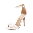thumbnail image 1 of Sandalias de tacón Dream Pairs Karrie para mujer, blancas, talla 10, 1 of 6