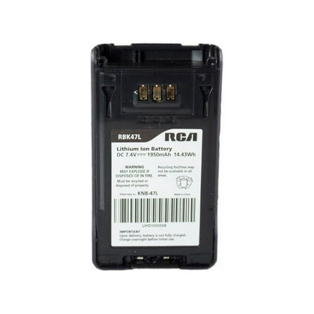 Genuine RCA RBK47L Handheld Radio Battery | Lithium-Ion | High Capacity | 1950mAh / 14.43Wh | 7.4V REPLACES KENWOOD KNB-47L