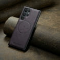 thumbnail image 6 of Compatible with Samsung Galaxy S23 Ultra Magnetic Case, Classic Premium PU Leather TPU Hybrid MagSafe Ultra Slim Protective Skin Friendly Shockproof Case Cover for Samsung Galaxy S23 Ultra, Purple, 6 of 7