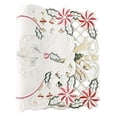 thumbnail image 5 of Fennco Styles Christmas Embroidered Sequin Candy Cane Holly Ribbon Placemats 13" W x 19" L, Set of 4 - Ivory Table Mats for Home, Holiday Décor, Family Gathering, Banquets, Special Occasion, 5 of 5