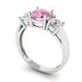 thumbnail image 2 of Three-Stone Engagement Ring for Women - 1.5ct Simulated Pink Diamond in 18K White Gold Promise Ring, 2 of 6