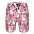 thumbnail image 3 of Goofa Rose Rabbit Printed Mens Swim Trunks Summer Quick Dry Short Beach Swimwear Bathing Suits-Large, 3 of 9