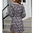 thumbnail image 3 of SWSMCLT Women's Long Sleeves Dresses Fitted Casual Belt Puff Sleeve Dress Party Mini Ruffle Black 16, 3 of 4