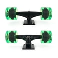 thumbnail image 2 of Victory Jump Cruiser Skateboard Trucks and Wheels Set, Skateboard Accessories, Skateboard Trucks 5 inch, Skateboard wheels 60mm, Skateboard Bearings (5 inch Black Truck w 60mm Gel Green Wheels), 2 of 7