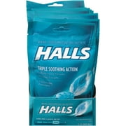 Angle View: Halls Ice Peppermint Cough Suppressant/Oral Anesthetic Menthol Drops 12-30 ct Bags