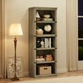 thumbnail image 6 of Aoile 5 Tier Farmhouse Bookshelf, 12.7" x 24.5" x 67.4" Heavy Duty Freestanding Bookcase, Bookshelves with Storage Open Display for Home Office, Living Room, Bed Room, Bathroom, Gray, 6 of 10