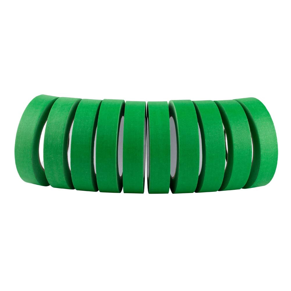 10 Pack Green Painters Tape 1 inch, Medium Adhesive Green Masking Tape Bulk Multi Pack, 1 inch x 55 Yards x 10 Rolls (550 Total Yards)