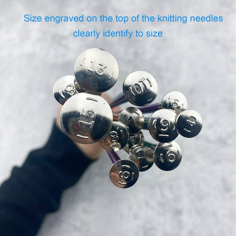 10 Pairs of Metal Knitting Needles Size 5-13