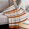 thumbnail image 3 of Orange Stripes Blanket Soft Cozy Warm Throw Blanket for Couch, Plush Fuzzy Flannel Fleece Blankets for Sofa, Modern Minimalist Horizontal Ombre Lines Bed Blankets Lightweight Gifts for Women, 32"x48", 3 of 9