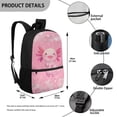 thumbnail image 5 of Yuyamidu Cute Axolotl Bookbags for Girls Pink Backpack Kids Bookbag Middle School Backpacks 17 Inch High School Book Bag with 2 Sides Pockets, 5 of 6