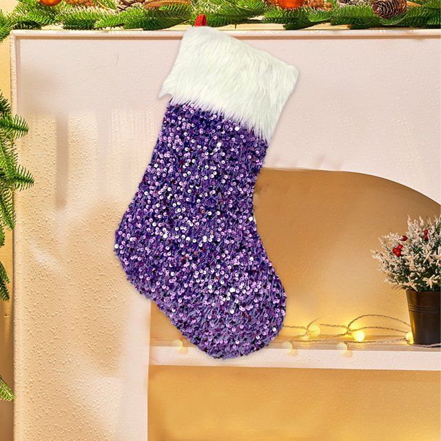 Uuiauoio Fabric Santa Claus Gift Bag with Hanging Loop, Christmas Tree Ornament and Stocking Alternative, Party Decoration for Fireplace and Holiday Displays,Fabric Santa Claus Gift Bag