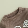 thumbnail image 4 of Okbabeha Toddler Baby Girl Boy Halloween Sweater/Romper Knit Chunky Ghost Sweaters Oversized Onesie Cute Winter Clothes, 4 of 7