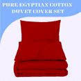 thumbnail image 3 of KOMFIT 800 Thread Count Pinch Pleated Duvet Cover set 100% Egyptian Cotton with Zipper Closure & Corner Ties 1 Duvet Cover & 2 Pillow Shams Red Solid , Twin/Twin XL (68x90), 3 of 6