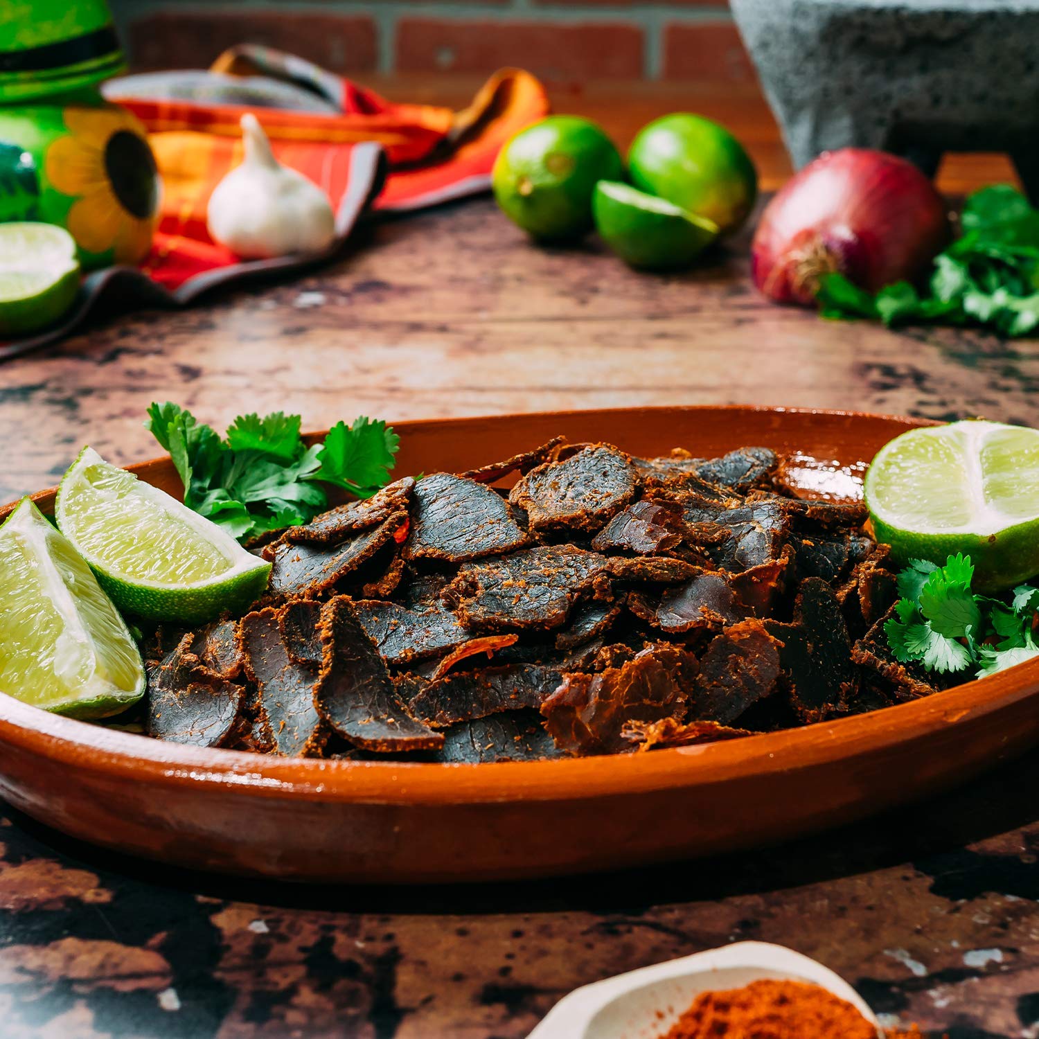 Mexican Carne Seca - Salsa Verde - All natural, hand cut beef jerky
