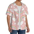 thumbnail image 2 of PAYOHTO Kids Girls Rainbow Cloud Mens Hawaiian Casual Short-sleeved Shirt Tropical Summer Beach Button Down Shirts, 2 of 7