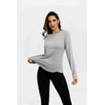 thumbnail image 3 of PINSPARK SPF Shirts for Women Long Sleeve Lightweight Hiking Top with Thumbholes Quick Dry Vocation Travel Shirt Light Gray XL, 3 of 7
