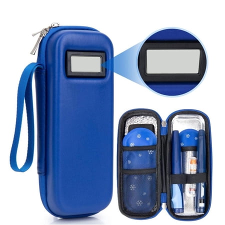 Insulin Cooler Travel Case Organizer Bag Thermometer Display Durable EVA Material for Adults Travel Use