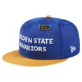 thumbnail image 3 of Men's-New Era  Royal/Gold Golden State Warriors Throwback Satin Vintage Pin Two-Tone 59FIFTY Fitted Hat, 3 of 6