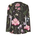 thumbnail image 4 of Edvintorg Button Up Shirts For Women Clearance Fashion Fold Printed Long Sleeve V Neck Loose Tunic Tops Blouses, 4 of 4