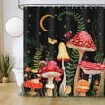 thumbnail image 2 of 84 Inch Extra Long Mushroom Shower Curtain Black and Red Floral Butterfly Waterproof Fabric Bathroom Shower Curtains Aesthetic Moon Flower Plant Bath Curtain with Hooks (72'''' × 84'''', Black), 2 of 6