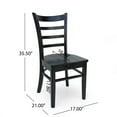 thumbnail image 5 of Noble House Stanton Farmhouse Rubberwood Dining Chairs, Set of 4, Matte Black, 5 of 6