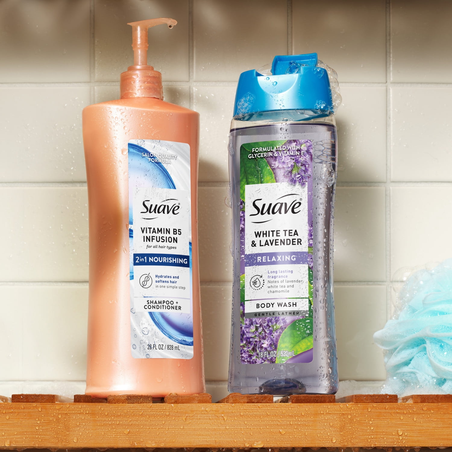 Suave Vitamin B5 Infusion 2-in-1 Shampoo + Conditioner, For All Hair Types, 28 FL OZ