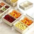 Divided Clear Snack Serving Tray with Lid & Handle Container Storage